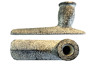 flat stone pipe with tilted bowl