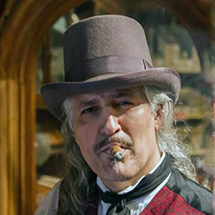 Man with cigar in victorian garb